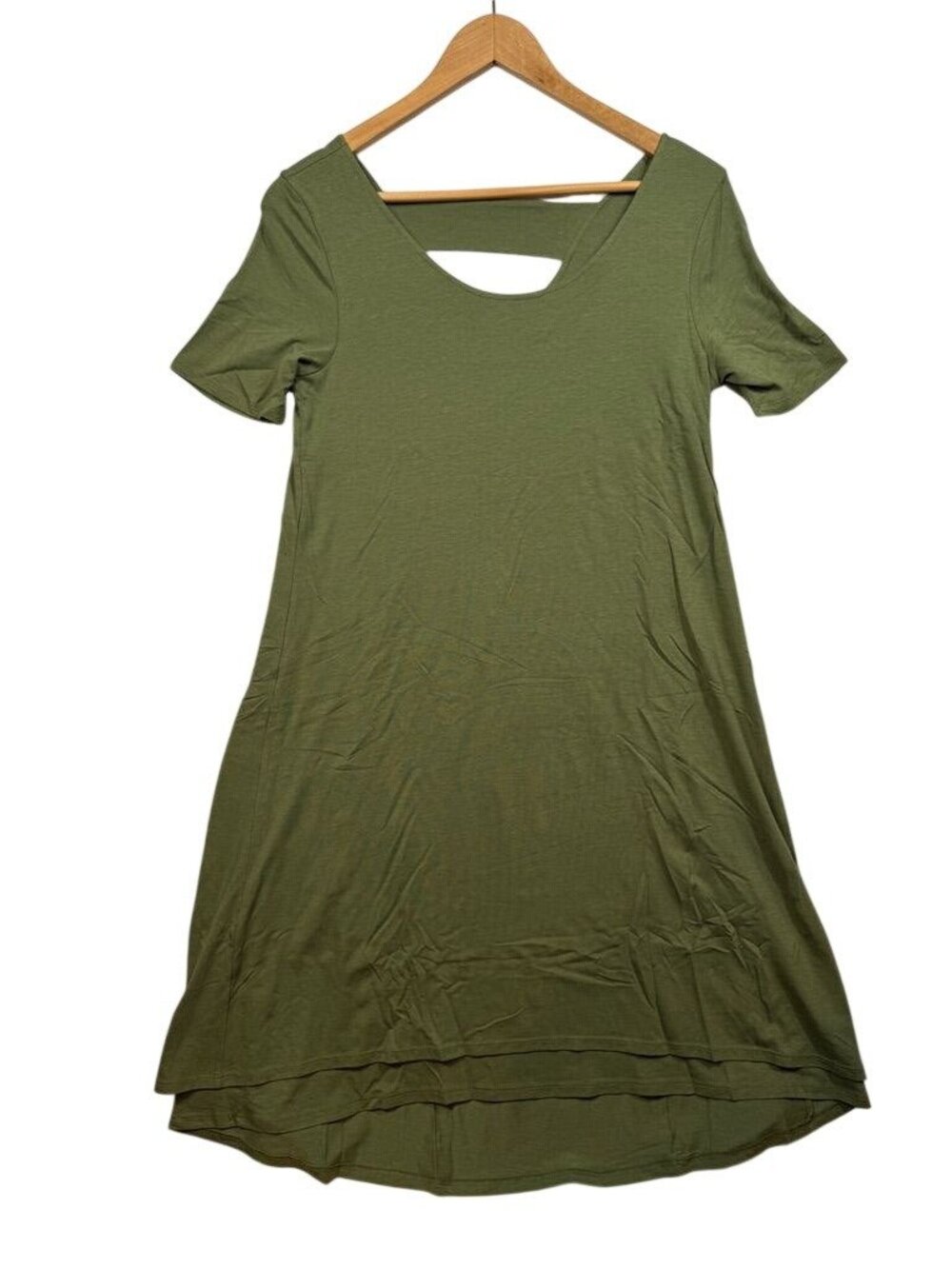 Soft Surroundings Women's Camille T-Shirt Dress Olive Loden Green Size XS 2/4 - Picture 3 of 9